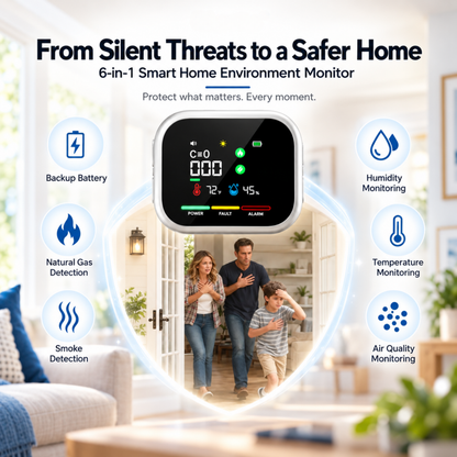 Clorns® GuardSense™ 6-in-1 Home Safety Monitor