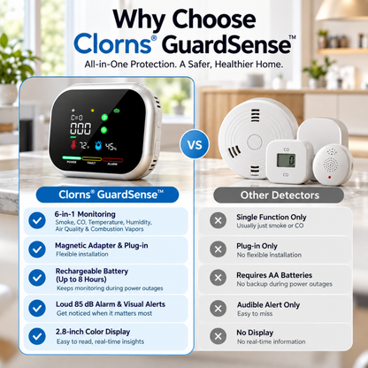 Clorns® GuardSense™ 6-in-1 Home Safety Monitor